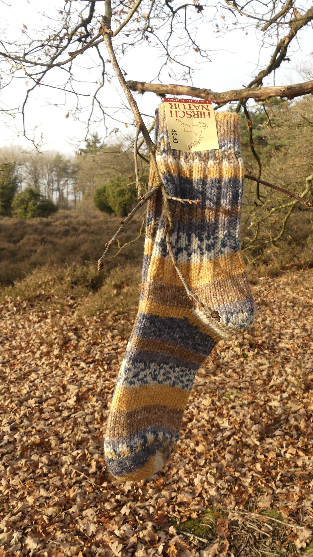 Dikke wollen sokken gekleurde print