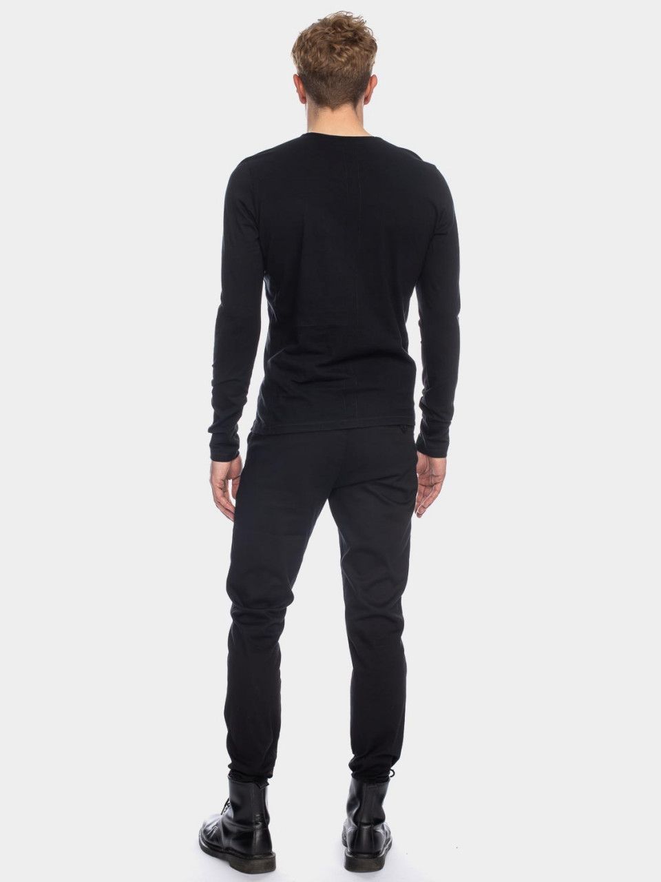 Herenshirt lange mouw biologisch katoen zwart