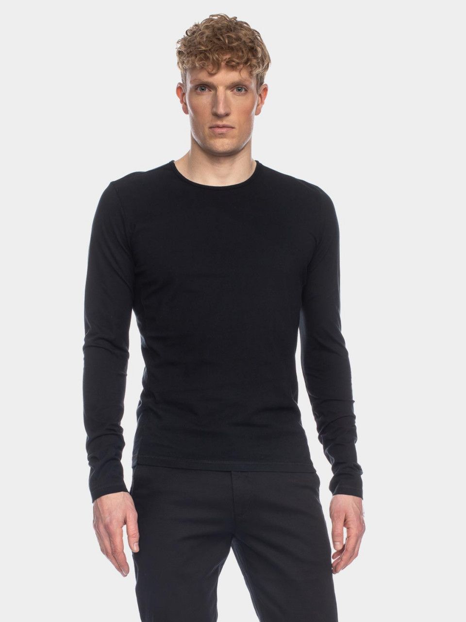 Herenshirt lange mouw biologisch katoen zwart