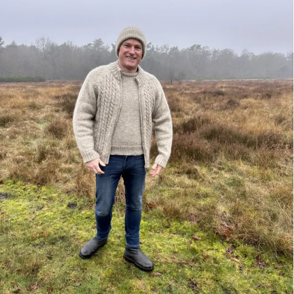 Vest met rits - wol van Drents heideschaap