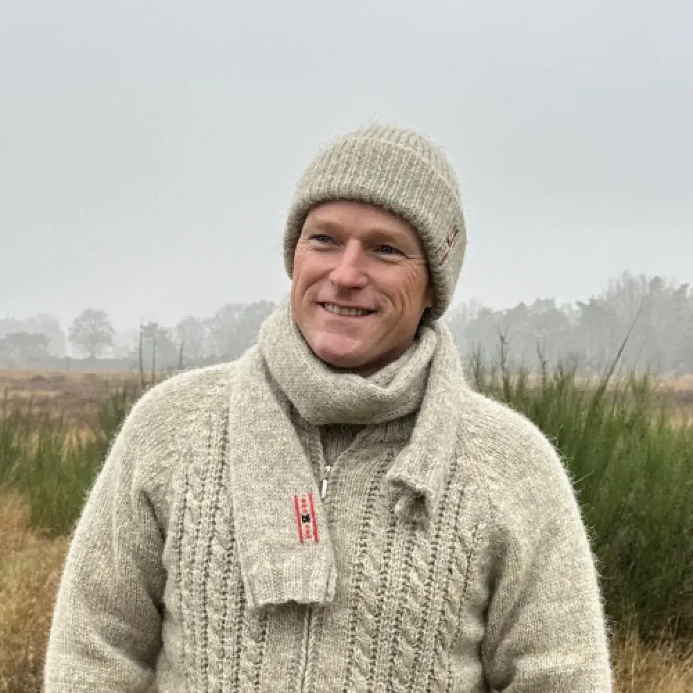 Winterwarme set: sjaal en muts - Drents Heideschaap