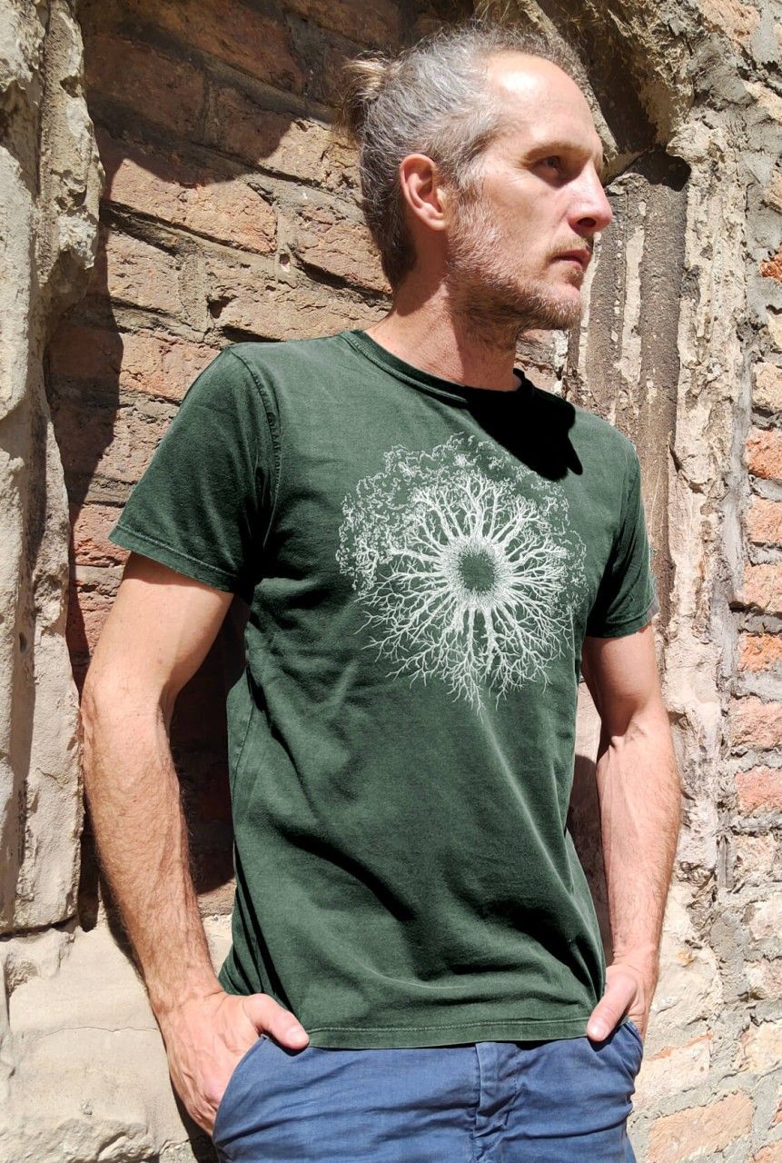 Art herenshirt 'Woodeniris' groen stonewashed Life-Tree