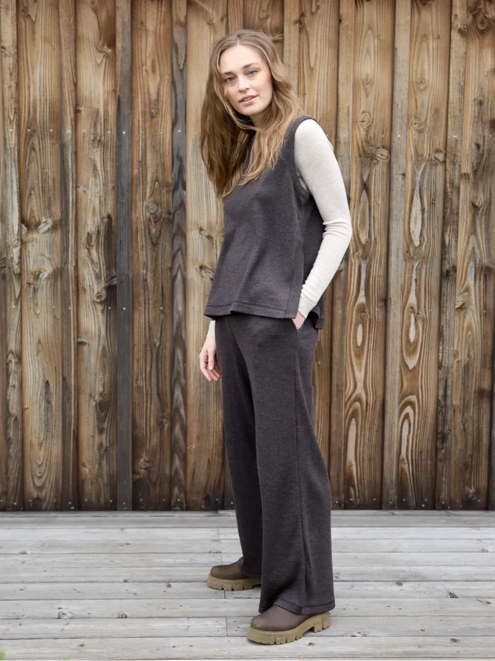 Broek rib merino