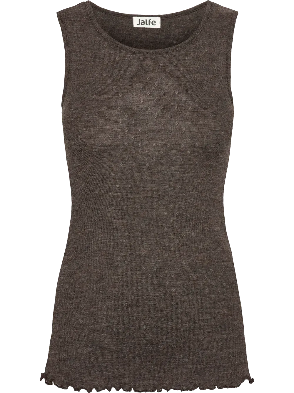 Top merino eyelet mokkamelange
