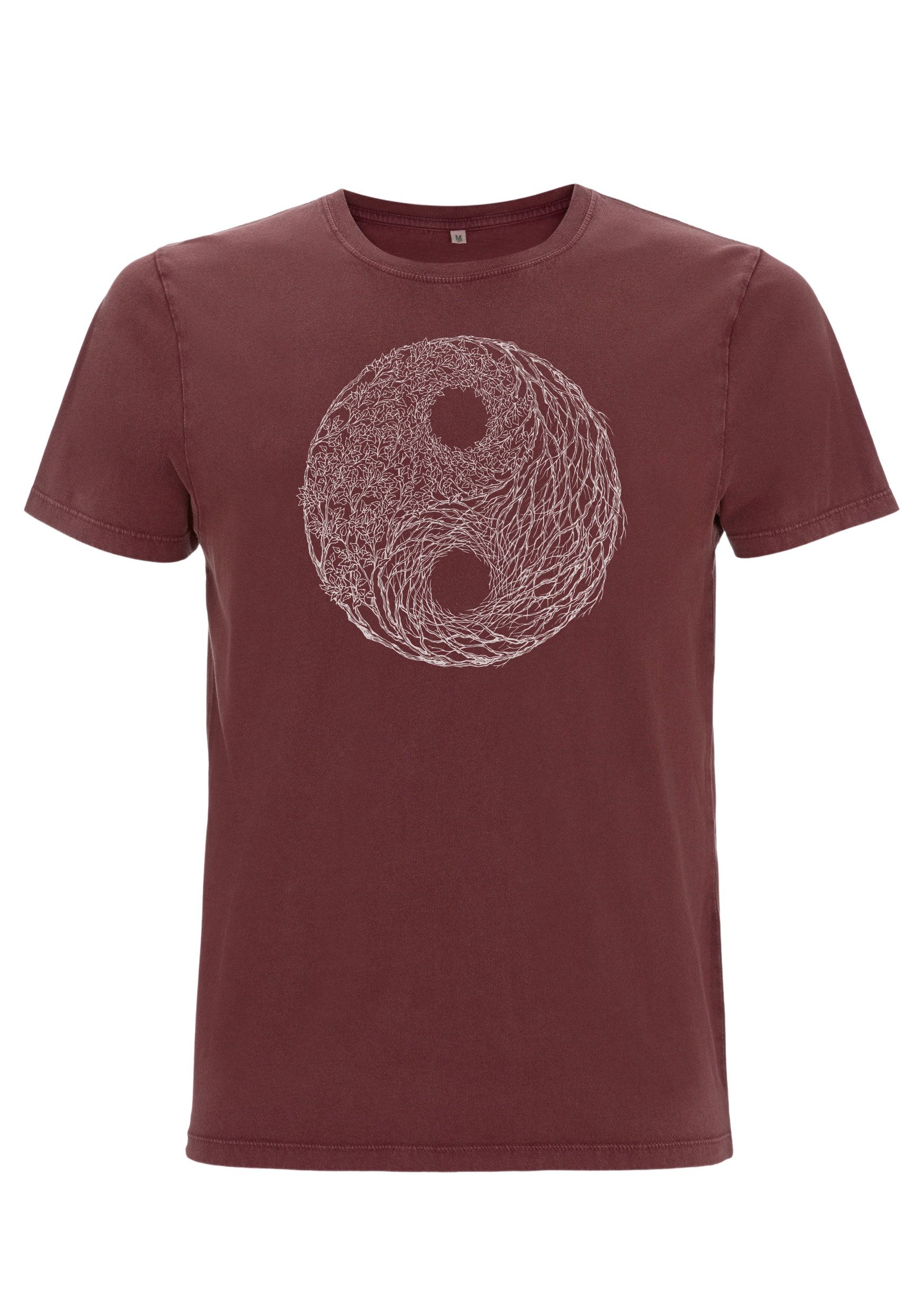 Art herenshirt 'Yin-yang rood stonewashed Life-Tree