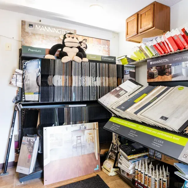 a room with a sign that says mannings on it