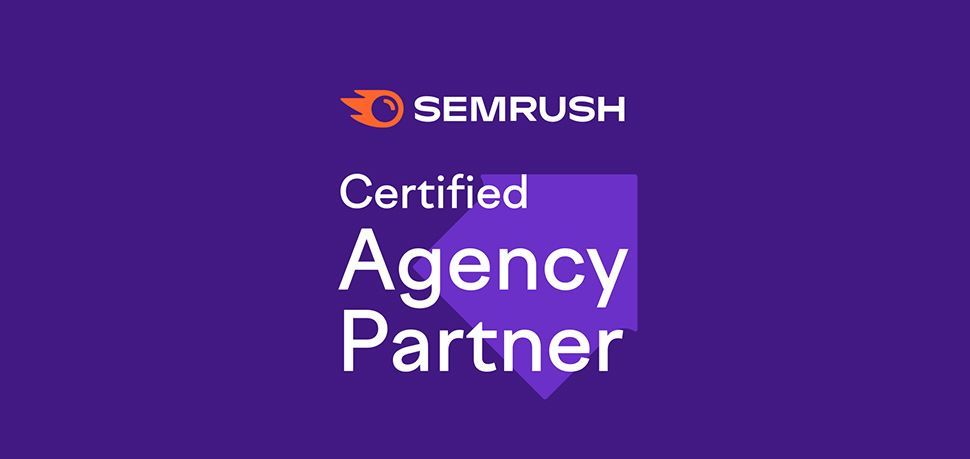 Semrush agency partner badge. 