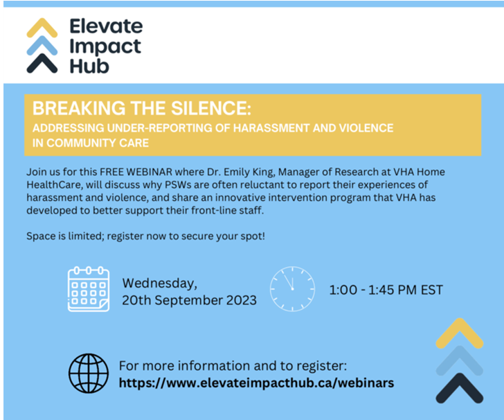 An advertisement for elevate impact hub breaking the silence