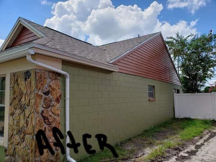 A house with the word after written on the side of it