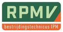 Een groen en oranje logo voor rpmv bestrijdingstechnicus ipm