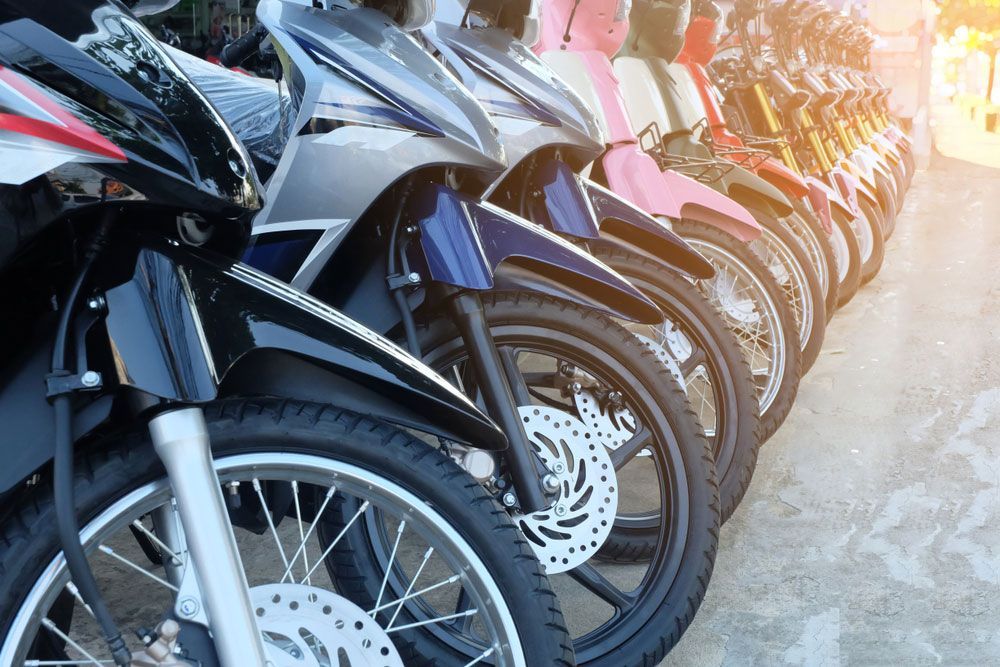 Row of many motorcycle at the Showroom for sale — Tow in Narromine, NSW
