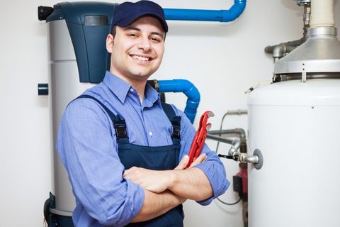 Plumber After Repairing Water Heater — Hopewell, PA — Mark A. Redinger Plumbing and Heating Inc.