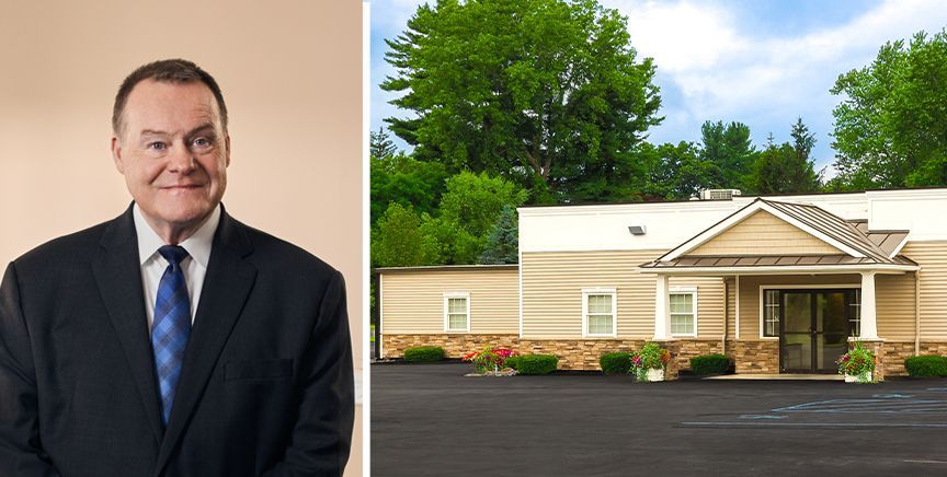 Manager John Cannon and the Cannon Funeral Home building