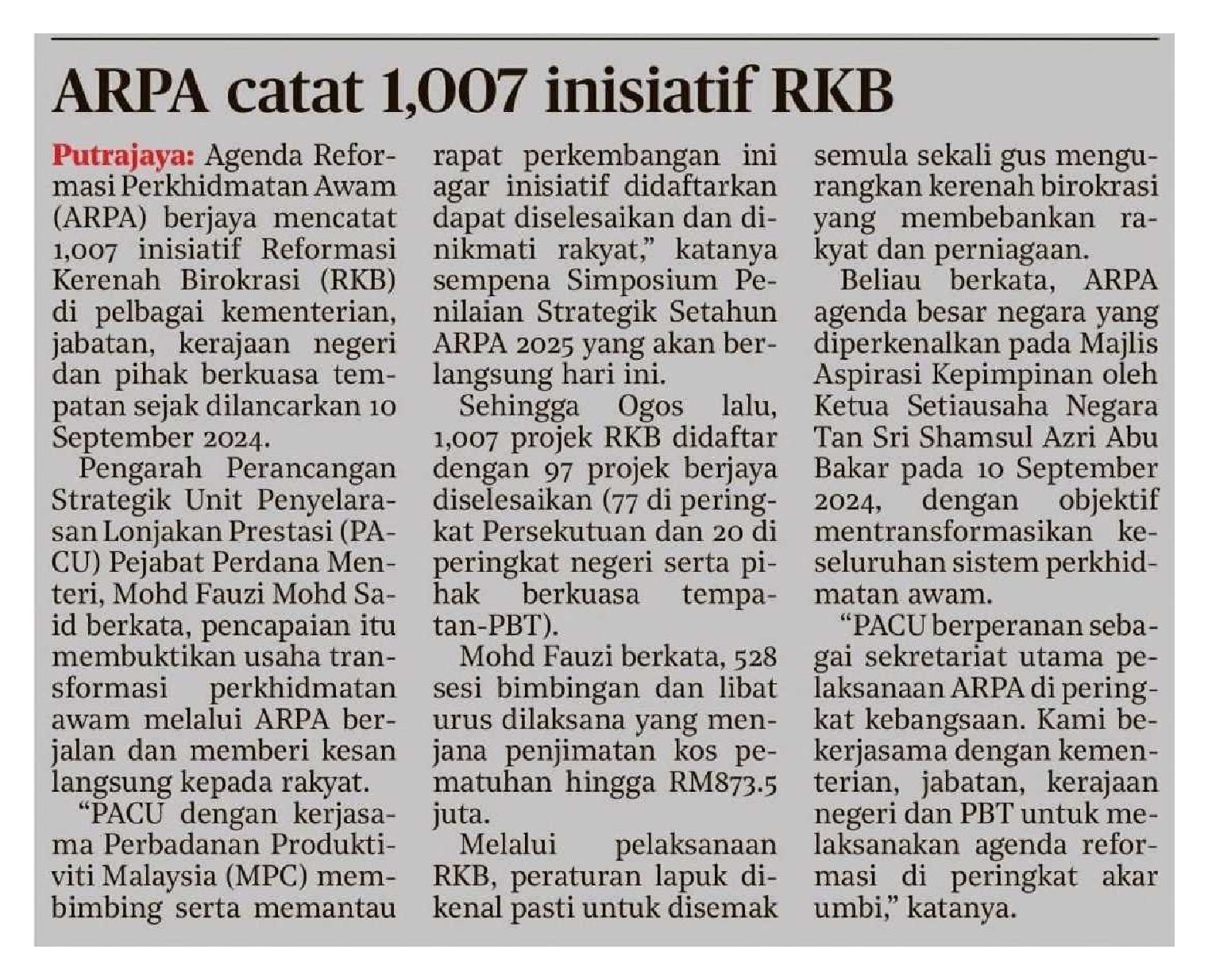 Keratan Akhbar RKB 2