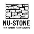 Logo for Nu-Stone: black and white stone wall illustration over the name "NU-STONE," with "THIN VENEERS MANUFACTURING" underneath.