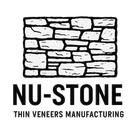 Logo for Nu-Stone: black and white stone wall illustration over the name "NU-STONE," with "THIN VENEERS MANUFACTURING" underneath.
