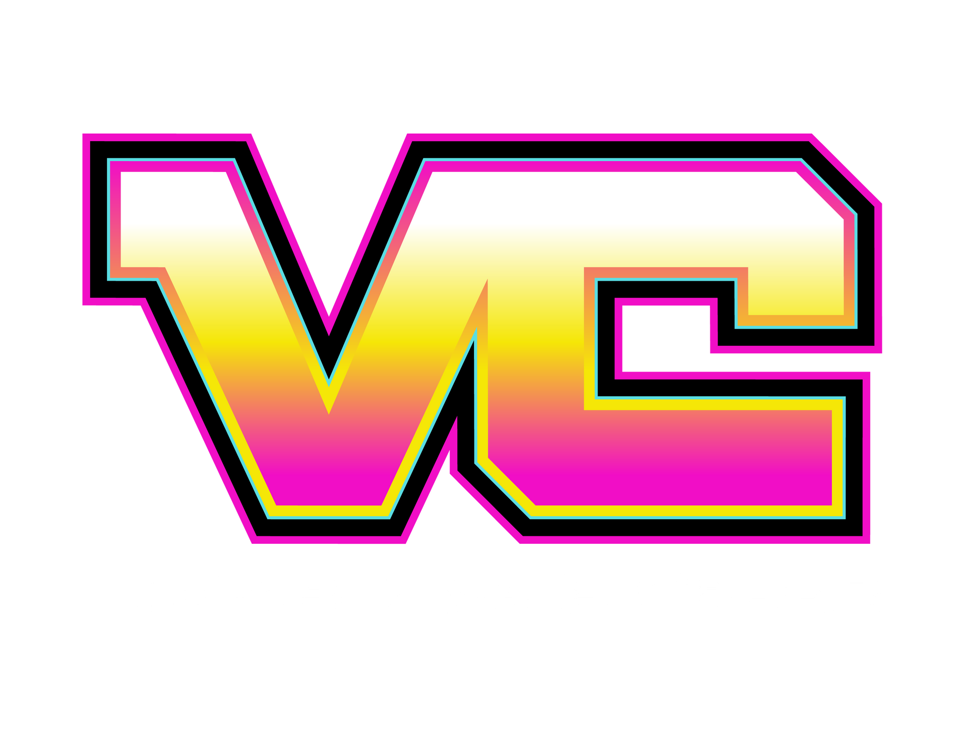 A yellow logo for tumbling and cheer on a white background.