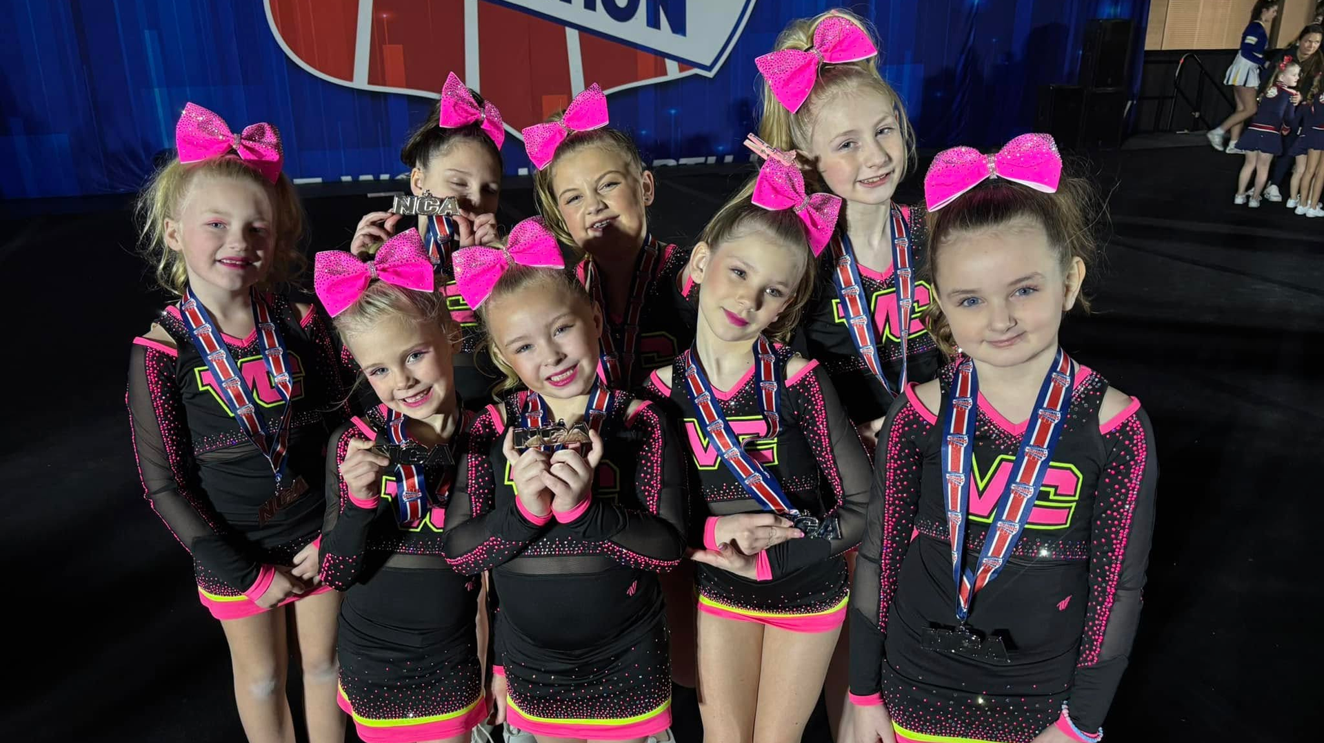 group of young cheerleaders