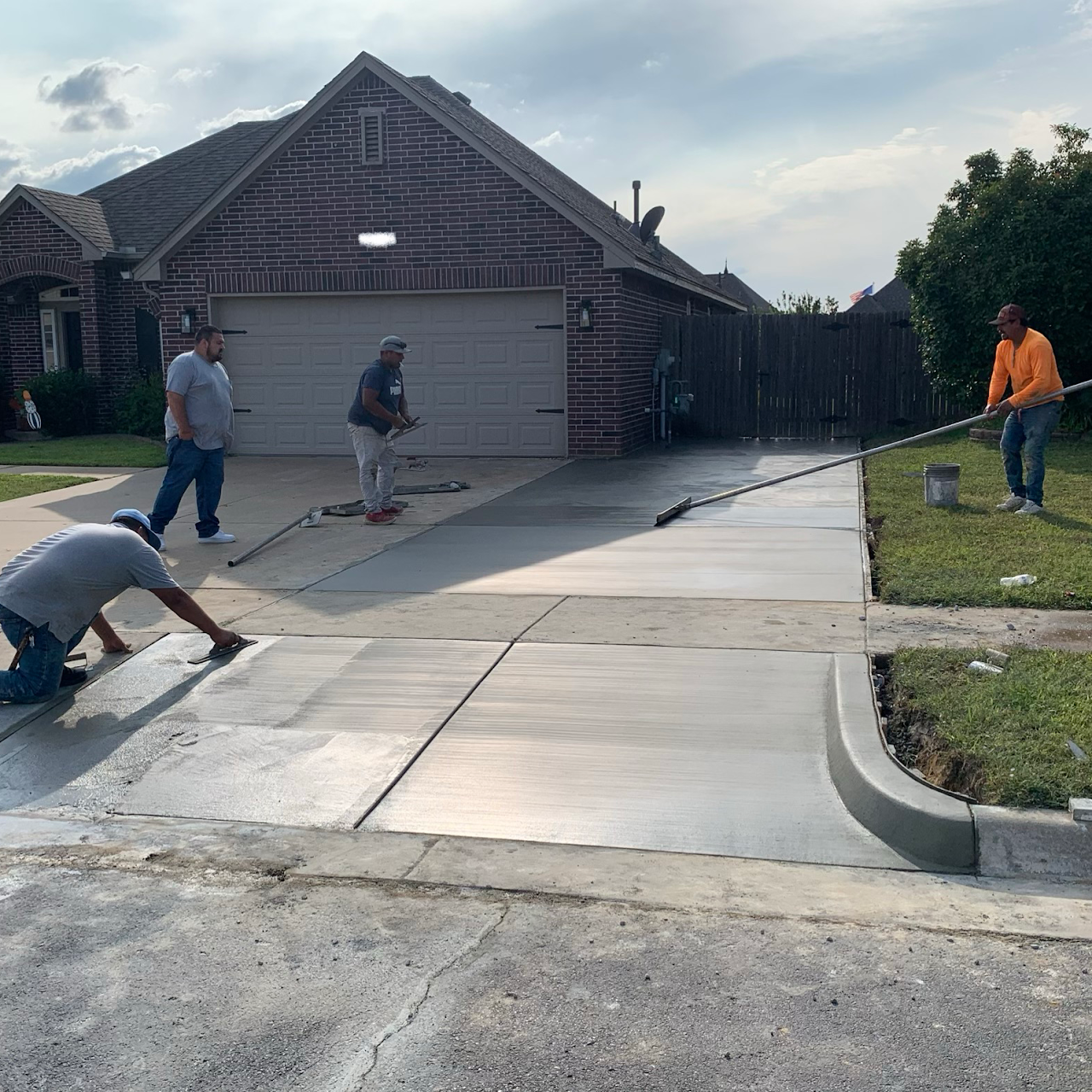 Wet concrete driveway — Tulsa, OK — Sosa Concrete LLC