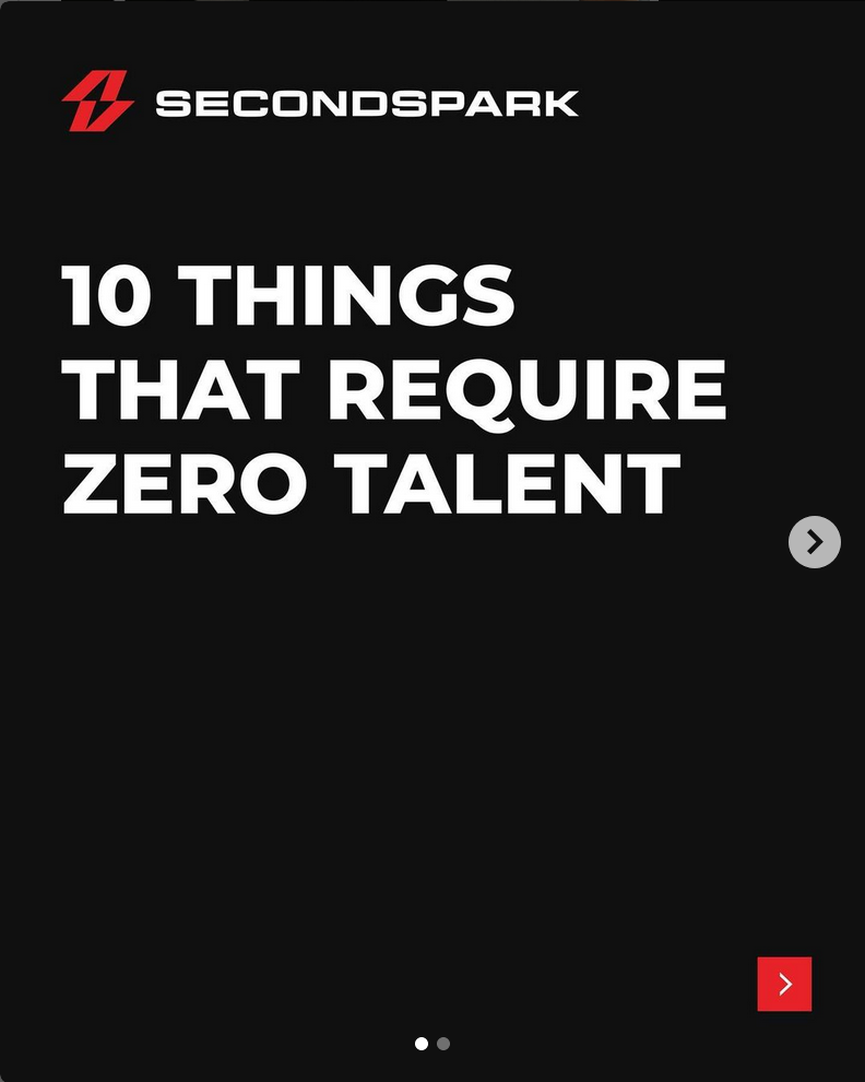 A black background with white text that says `` 10 things that require zero talent ''