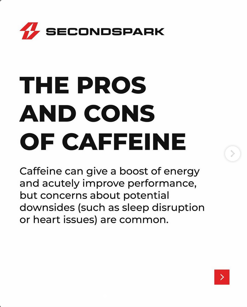 A poster explaining the pros and cons of caffeine.