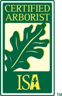 A certified arborist isa logo with an oak leaf