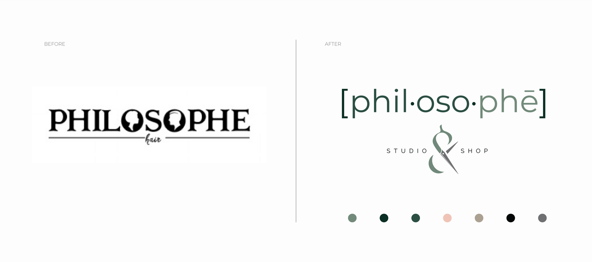 Two logos: Before and After of rebranding for 