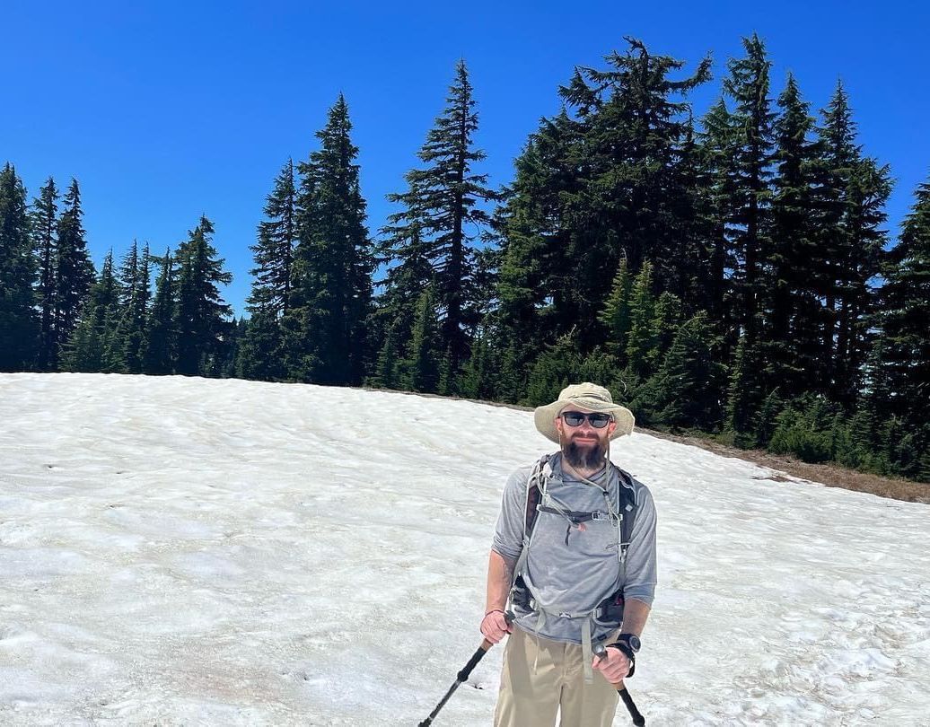 Image of Jeffrey hiking in the snow