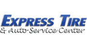 Express Tire & Auto Service Center logo in blue and silver.