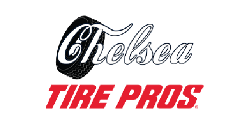 Chelsea tire pros logo on a white background
