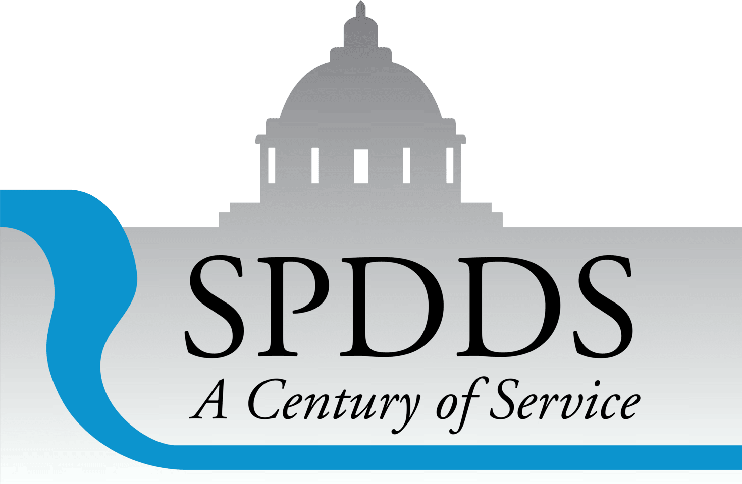 A logo for spdds a century of service