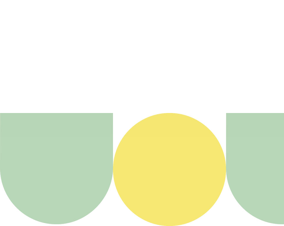 Un cercle jaune est entre deux cercles verts sur fond blanc.