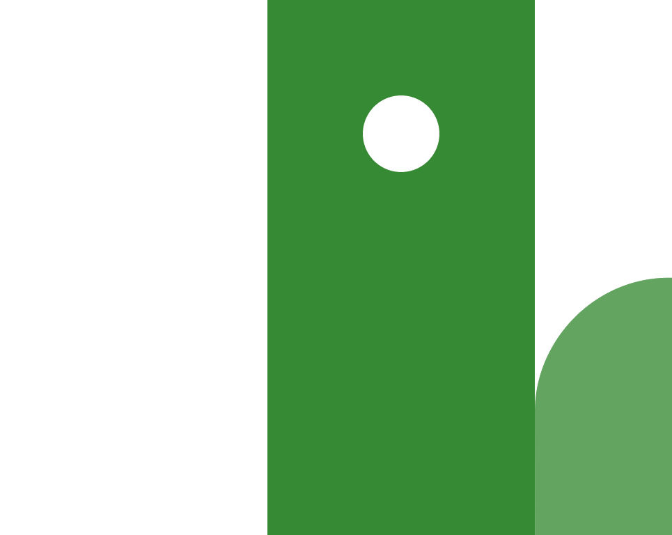 Un objet vert avec un cercle blanc au milieu sur un fond blanc.