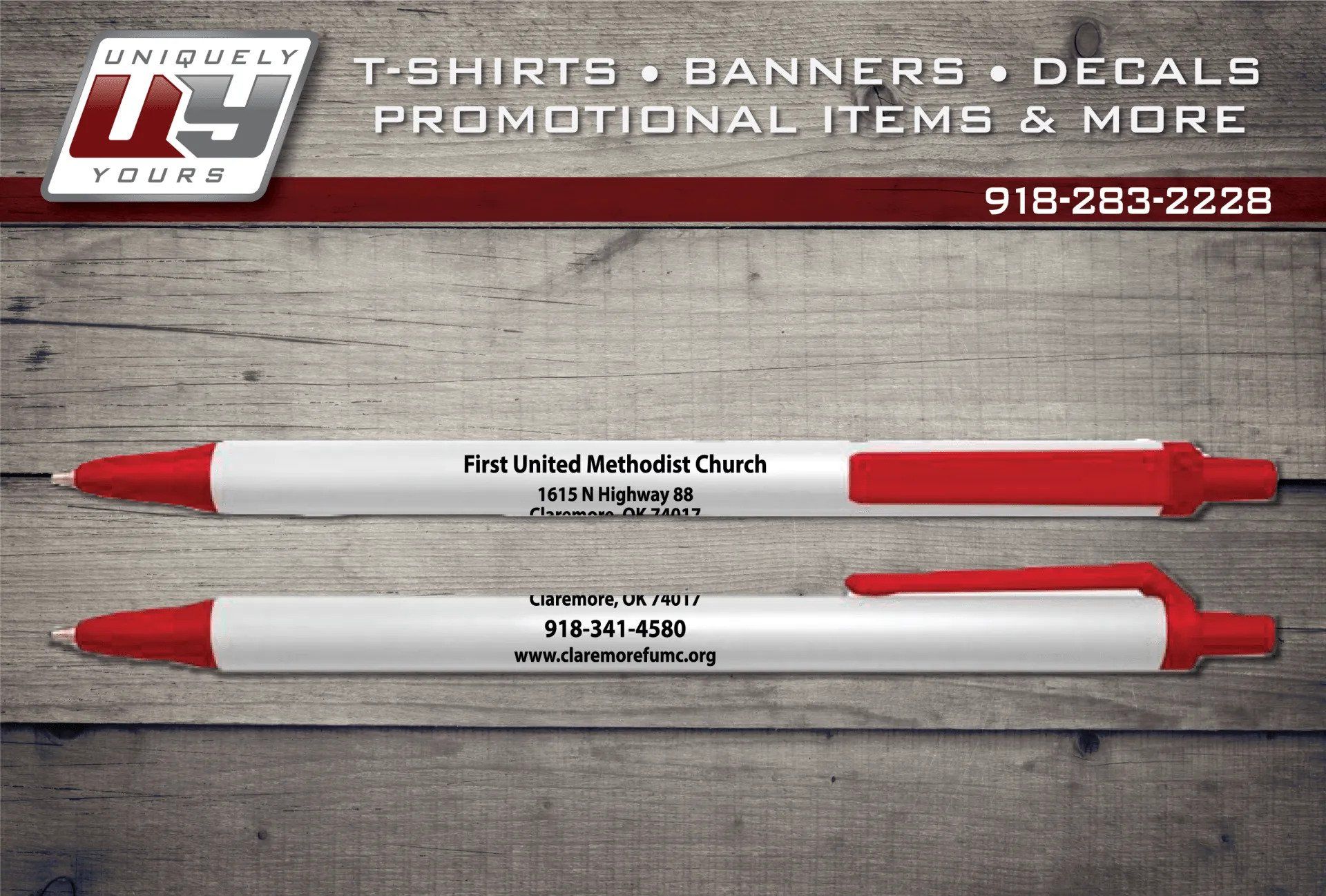 First United Methodist Church Ballpoint Pens — Claremore, OK — Uniquely Yours Screen Printing