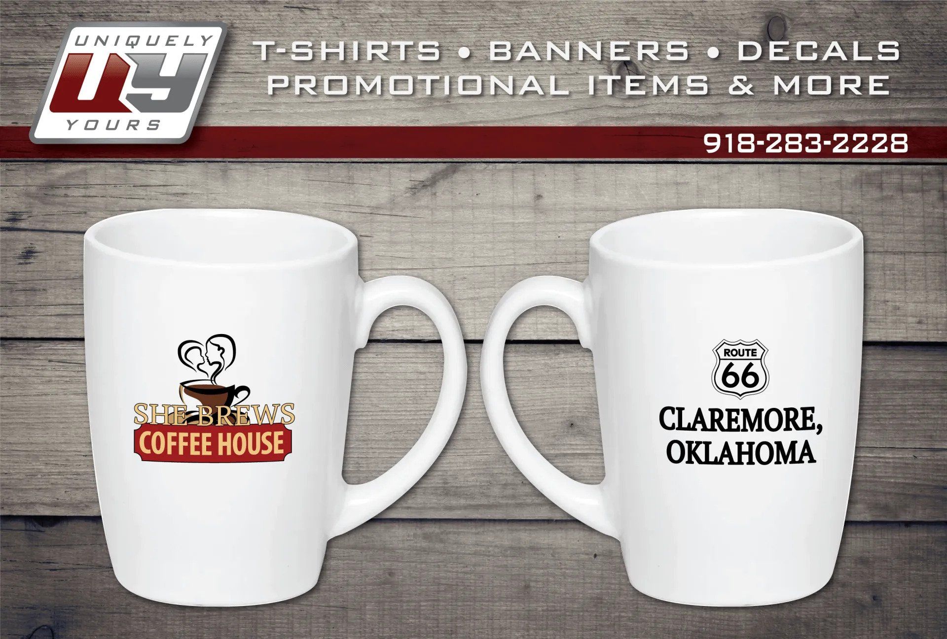 White Mugs Designs — Claremore, OK — Uniquely Yours Screen Printing