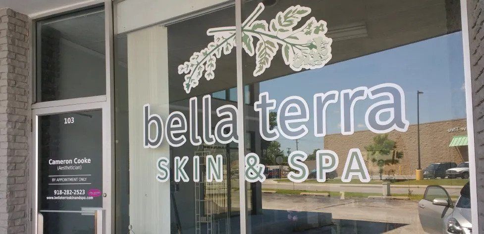 Skin & Spa Window Letterings — Claremore, OK — Uniquely Yours Screen Printing