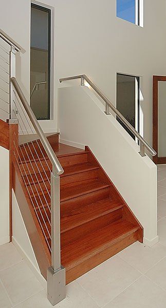 Glass Balustrades and Stainless Steel Handrails — South East Queensland — Upstairs