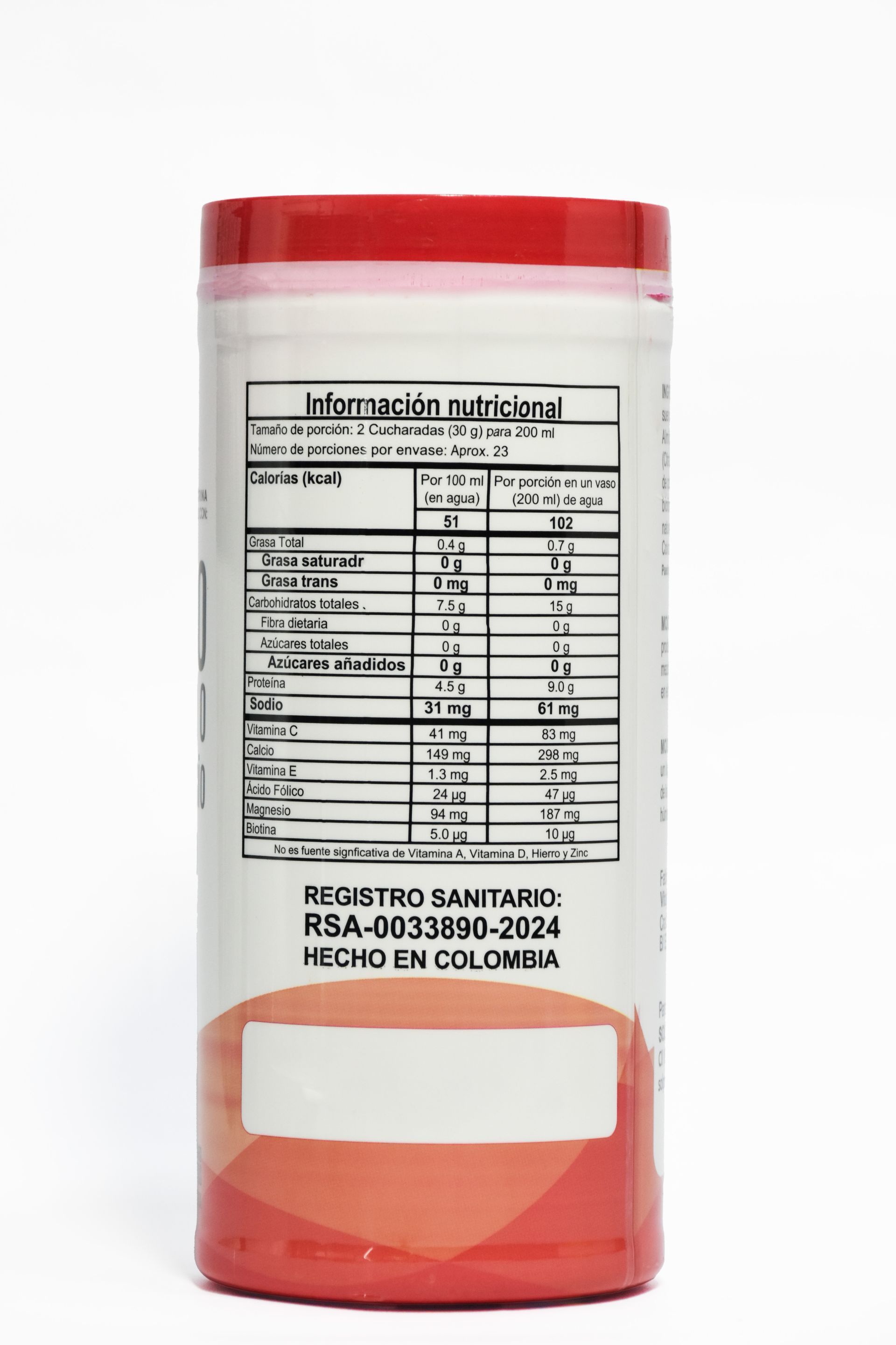 Un frasco cilíndrico blanco de Solpronat Colagetech, un suplemento de colágeno hidrolizado con sabor a fresa.