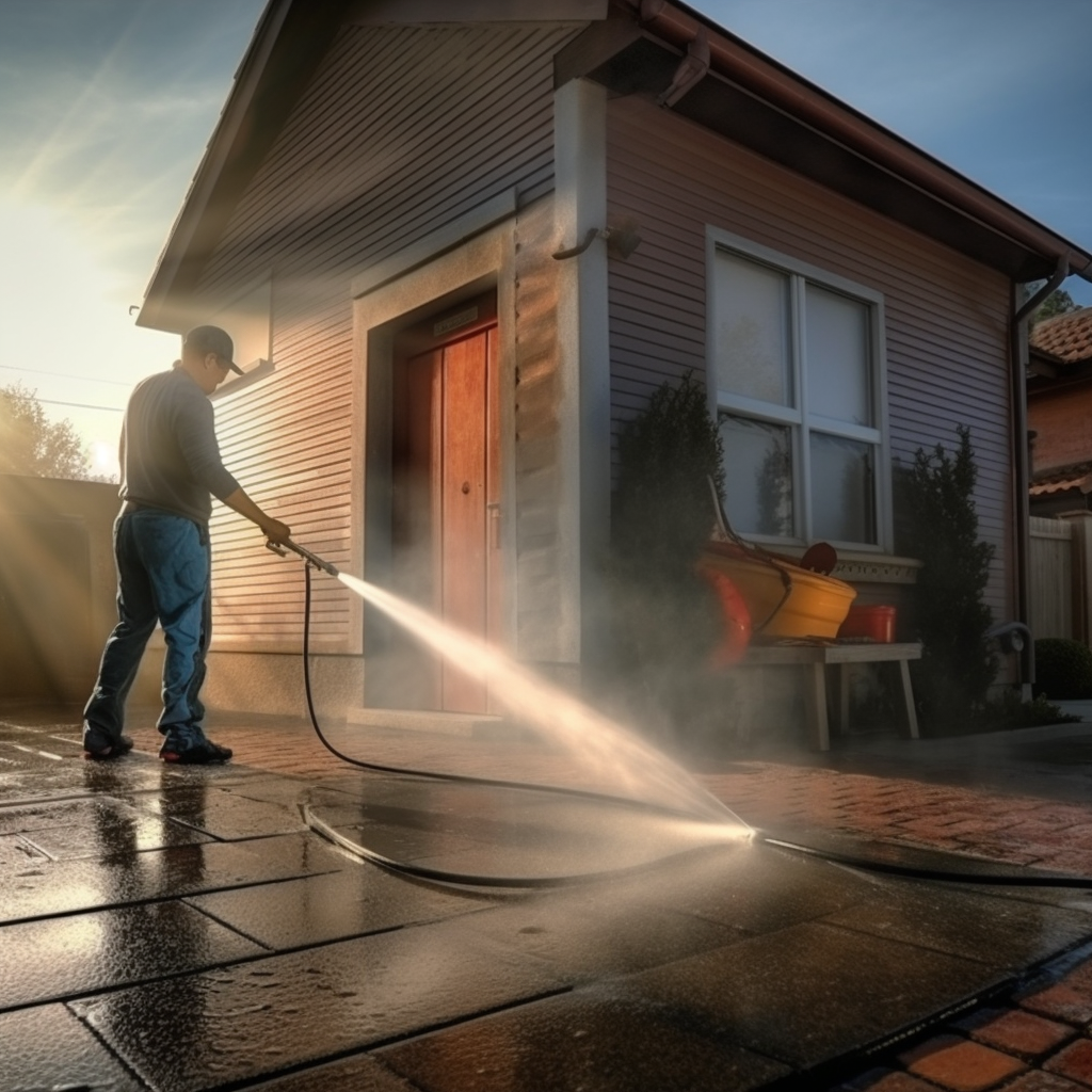 SoftWash Authority soft washing a Yorkville IL home, removing algae and mold 