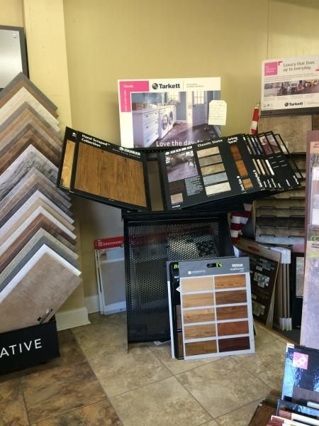 flooring samples in showroom