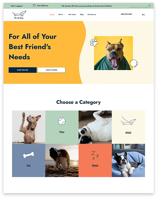 A screenshot of a website for all of your best friend 's needs.