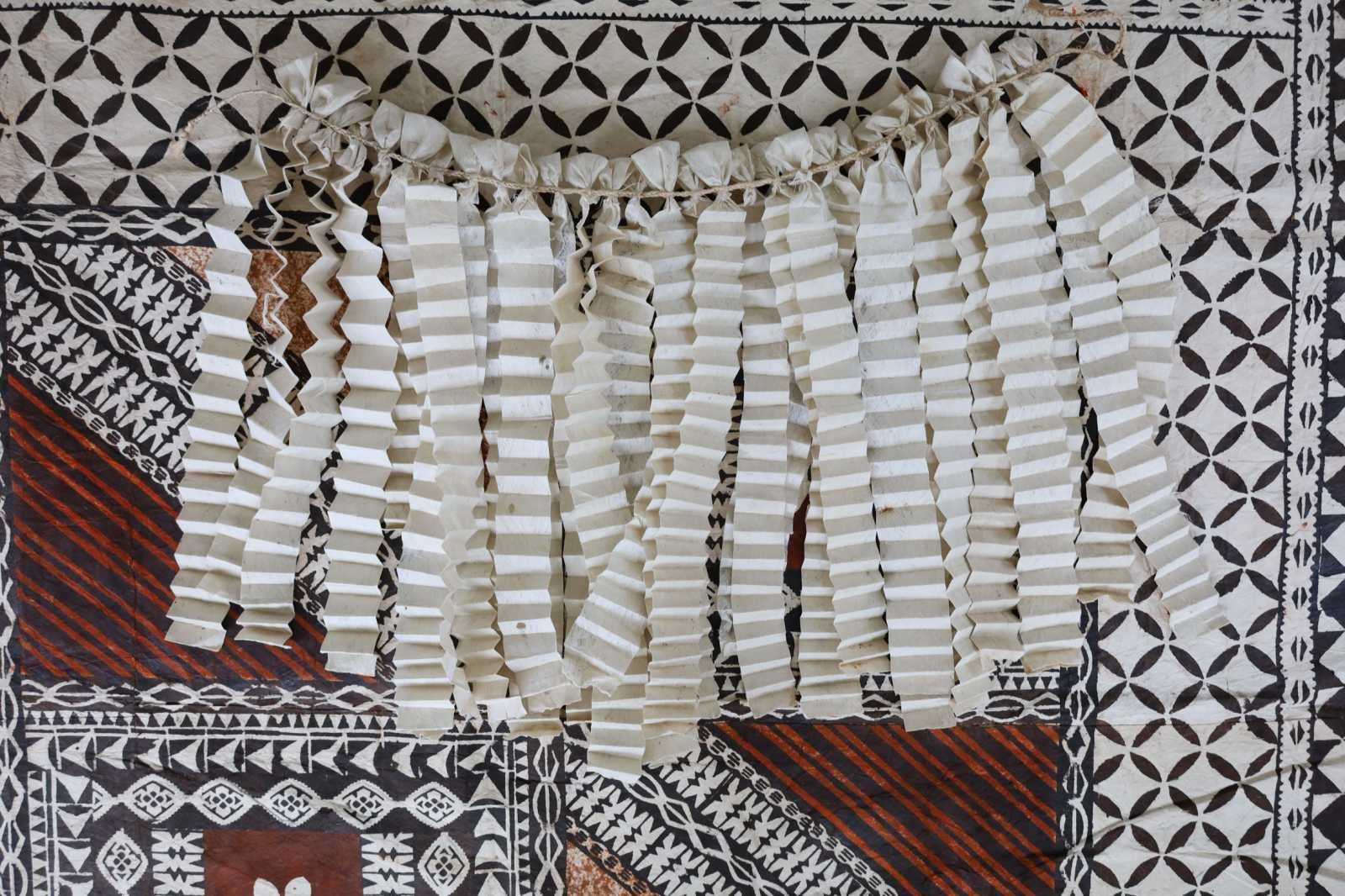 Fijian White Tapa Waist Costume 