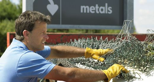 Man recycling metal in Wanganui 