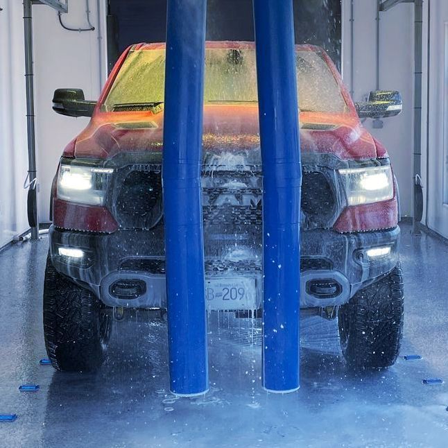 touch free car wash washing a car