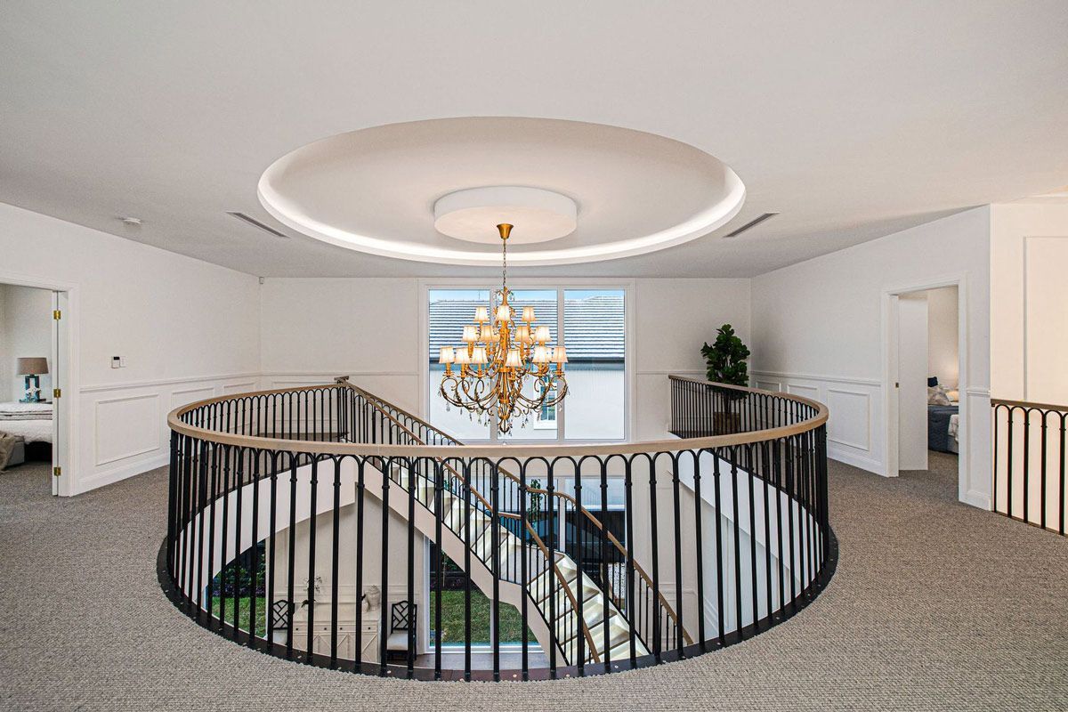 Knock Down Rebuilt Stairway and Chandelier