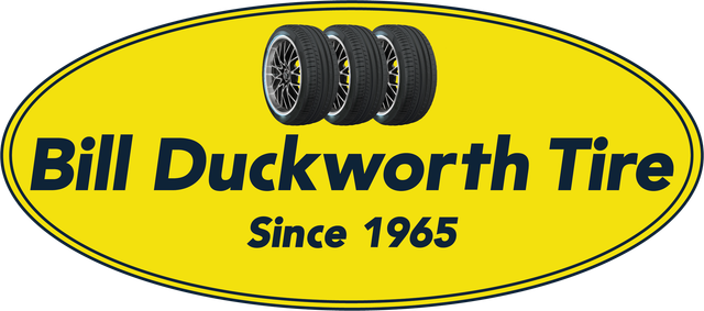 Bill Duckworth Tire logo with yellow oval, three tires, and &ldquo;Since 1965&rdquo; text