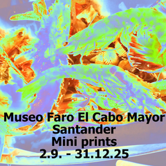 Poster for Museo Faro El Cabo Mayor in Santander, Spain. Includes dates: 2.9. - 31.12.25. Bright colors.