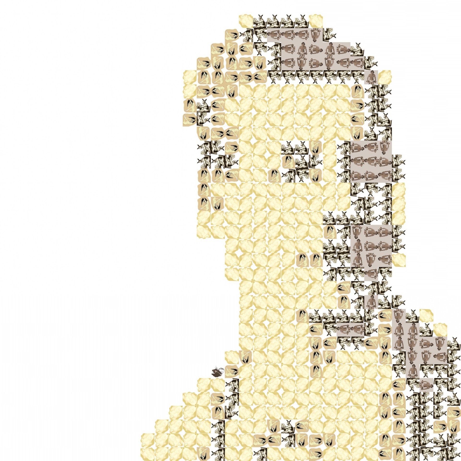 a pixel art of a cuban man 's face 