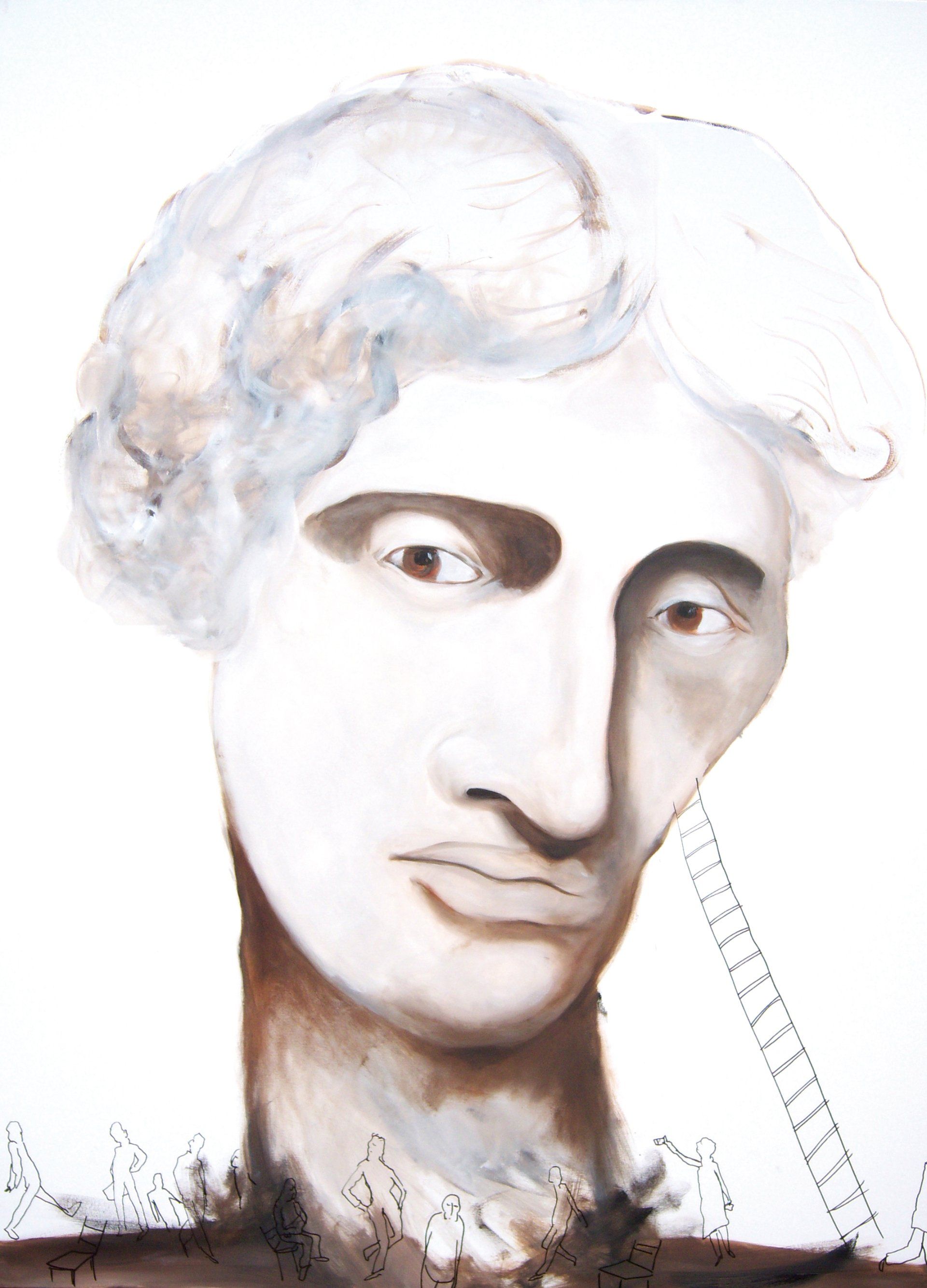 Daniel Garbade,monument, oil,queer art,painting,men,boy,miguelangelo,kunstgallerie,museum