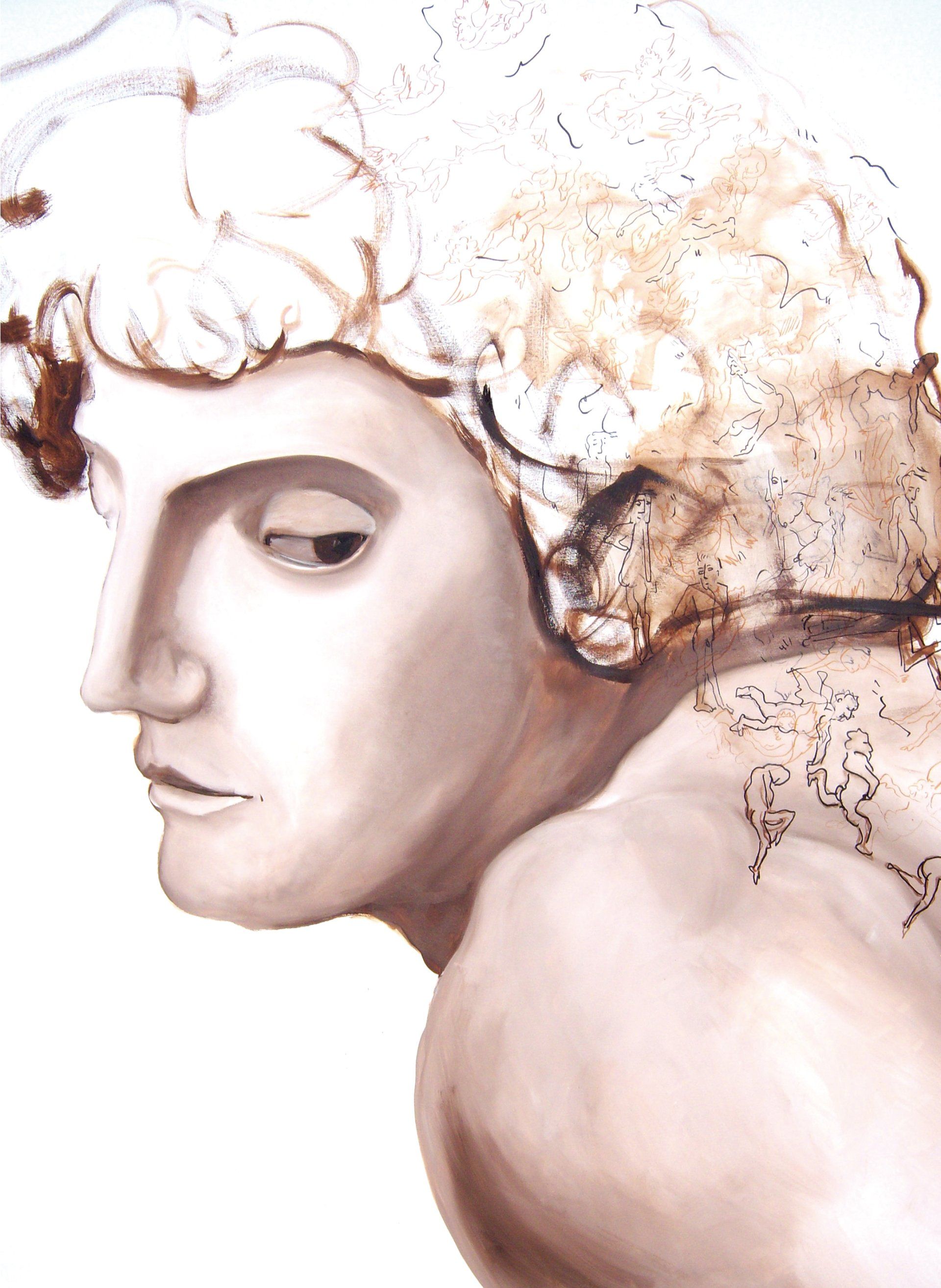 Daniel Garbade, oil,queer art,painting,men,boy,miguelangelo,kunstgallerie,museum